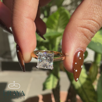 Princess Cut Solitaire Engagement Ring | 2.85 CT Diamond