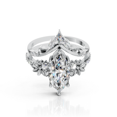 Marquise Diamond Ring with Nature V Band
