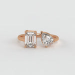 Emerald & Pear Ring – Lab-Grown Diamond Ring - Ring