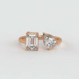 Emerald & Pear Ring – Lab-Grown Diamond Ring - Ring