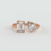 Emerald & Pear Ring – Lab-Grown Diamond Ring - Ring