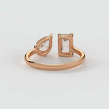 Emerald & Pear Ring – Lab-Grown Diamond Ring - Ring
