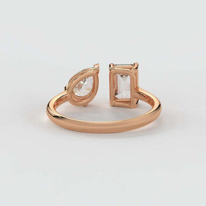 Emerald & Pear Ring – Lab-Grown Diamond Ring - Ring