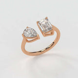 Emerald & Pear Ring – Lab-Grown Diamond Ring - Ring