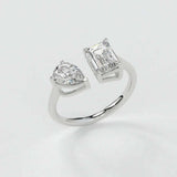 Emerald & Pear Ring – Lab-Grown Diamond Ring - Ring