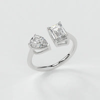 Emerald & Pear Ring – Lab-Grown Diamond Ring - Ring